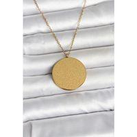 316L Çelik Gold Renk Ayetel Kürsi ve Allah Yazılı Kolye