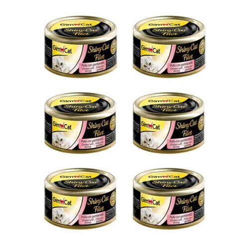 Gimcat Shinycat Kıyılmış Fileto Tavuk Karides Kedi Konsevesi 6x70 Gr