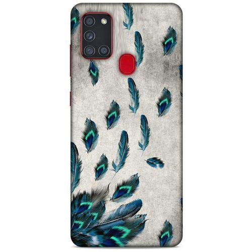 Samsung Galaxy A21s Kılıf Desenli Özel Seri Tüyler (16) Kalın Kılıf