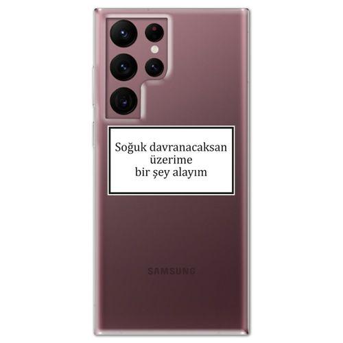 Galaxy S22 Ultra Kılıf HD Yazı Baskılı Silikon Arka Kapak - Yazı 8