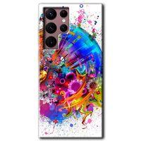 MRCİLETİSİM Samsung Galaxy S22 Ultra Kılıf HD Desen Baskılı Arka Kapak + Temperli Cam - 4K Clock