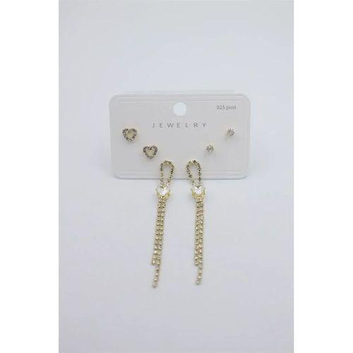 Çoklu Set Küpe - Altın