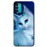 General Mobile GM 21 Plus HD Baskılı Kılıf + 9D Tam Ekran Koruyucu - Cat Glance