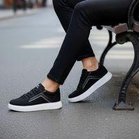 Dakır's 2298 Siyah-Beyaz Keten Spor Ayakkabı