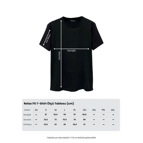Erkek Relax Fit Bisiklet Yaka %100 Pamuk Rahat Kesim Basic Tişört