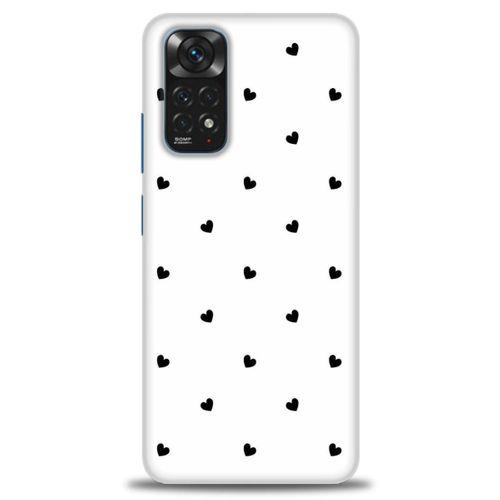 Xiaomi Redmi Note 12 Pro 4G Kılıf HD Baskılı Kılıf - Siyah Kalpler + Tam Ekran Koruyucu