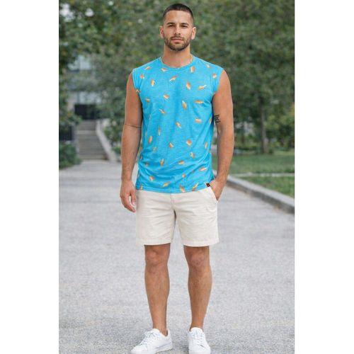 ALEXANDERGARDI YIRTMAÇLI DESENLİ KOLSUZ T-SHİRT (B23-00135)