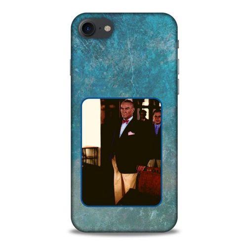 Apple Iphone 7 Kılıf Atatürk (30) Silicone Case Turkuaz Taş