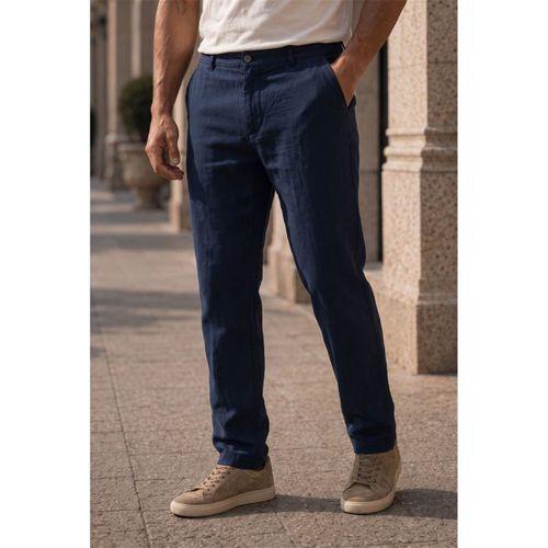 Sorrentino Relax Fit %100 Pamuk Flamlı Kumaş Erkek Jogger Pantolon - Lacivert