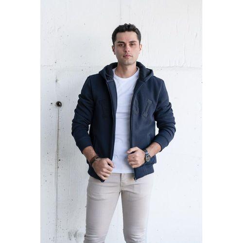 REGULARFİT KAPŞONLU FERMUARLI 3 İPLİK KALIN ERKEK SWEATSHİRT