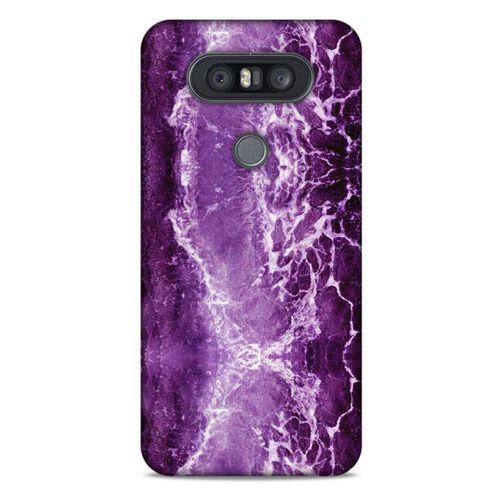 Mermer Desenli (18) Tema Telefon Kılıfları Mor LG K41S - K51S Kılıf