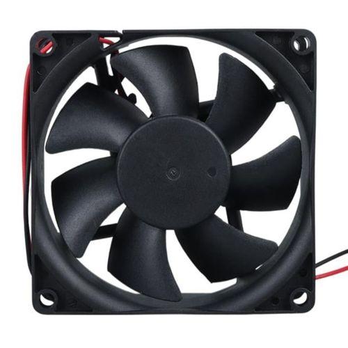 Class CF-241 DC12V 80x80x25mm Aksiyel Fan - 20cm Siyah-Kırmızı Güç Kablolu