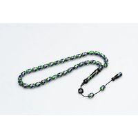 Oltu Taşı ve Yeşil Galalith Çift Çeşmi İşlemeli Tespih