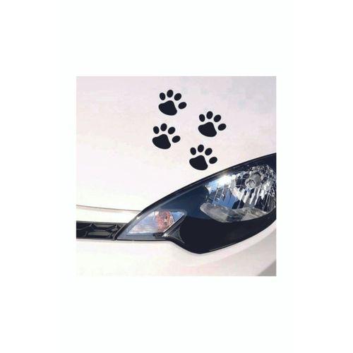Kedi Pati İzi Oto Sticker (ECNRSHOP TARAFINDAN GÖNDERİLMEKTEDİR) Siyah 8 Adet 15*15 Cm