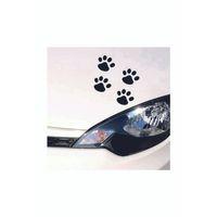 Kedi Pati İzi Oto Sticker (ECNRSHOP TARAFINDAN GÖNDERİLMEKTEDİR) Siyah 8 Adet 15*15 Cm