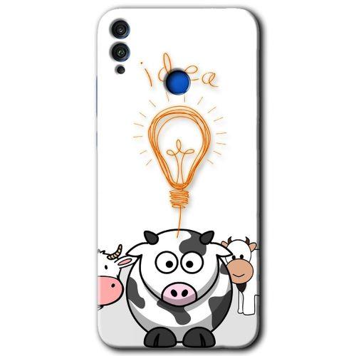 MRCİLETİSİM Honor 8x Kılıf HD Desen Baskılı Arka Kapak + Temperli Cam - İdea Lamp