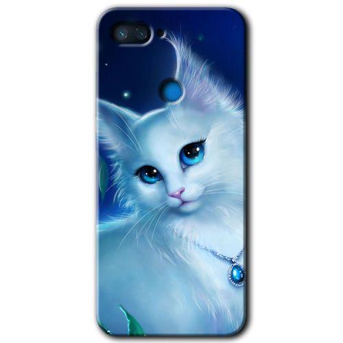 Potkal Hediye Fabrikası Xiaomi Mi 8 Lite Kılıf HD Desen Baskılı Arka Kapak - Cat Glance