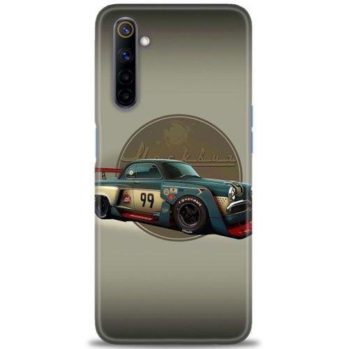 Realme 6 Kılıf HD Baskılı Kılıf - Klasik Araba + Tam Ekran Koruyucu