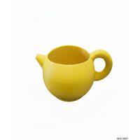 Sarı Caydanlik Seklinde Mini Dekoratif Saksi 6 Cm Masa Ustu Ofis Dekoru