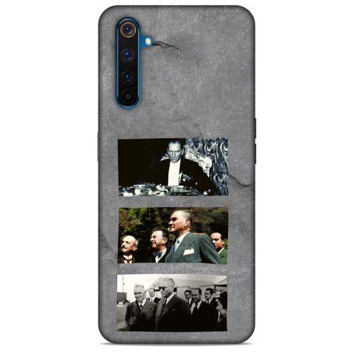 Oppo Realme 6 Pro Kılıf Atatürk (12) Koruyucu Silikon Gri