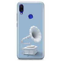 Xiaomi Redmi Note 7 Pro Kılıf Gramofon Arka Kapak Koruma Desenli Full Koruyucu
