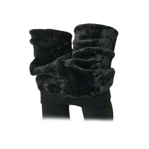 F.K Kadın İç Peluş Manşetli Yüksek Bel İnce Fitilli Termal Tayt