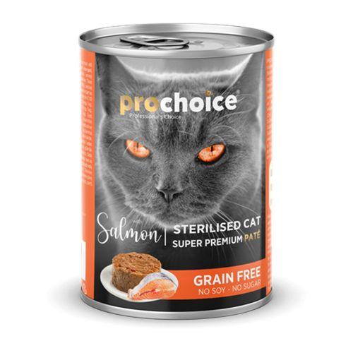 Prochoice Yetişkin Kediler İçin, Tahılsız, Somon Balıklı Ezme Konserve 12x400 gr
