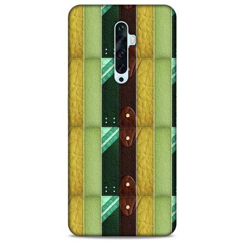 Oppo Reno 2z Kılıf Patchwork (15) Antişok Kılıf Yeşil Kahve
