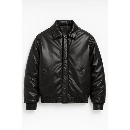 Oversize Premium Deri Ceket/Mont - Siyah