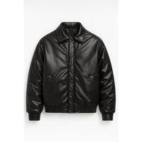 Oversize Premium Deri Ceket/Mont - Siyah