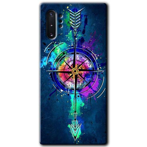 Samsung Galaxy Note 10 Plus Kılıf HD Desen Baskılı Arka Kapak + Temperli Cam - Gizemli Pusula