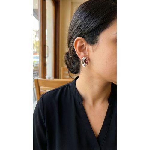 Maske Model Pirinç Kadın Küpe