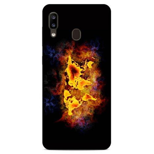 Lopard Samsung Galaxy A20 Uyumlu Kılıf FireX (43) Thin Fit Kılıf Dünya Haritası