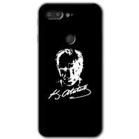 General Mobile GM 9 Pro HD Baskılı Kılıf + 9D Tam Ekran Koruyucu - Atatürk Silüet İmza