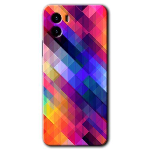 Vivo Y15s Kılıf HD Desen Baskılı Arka Kapak - Multi Oblique + Kırılmaz Cam