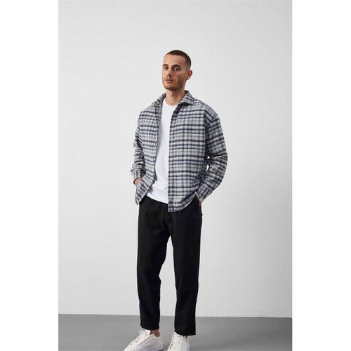 Fergus Relaxed Fit Pamuklu Blok Kareli Oduncu Erkek Gömlek - Mavi