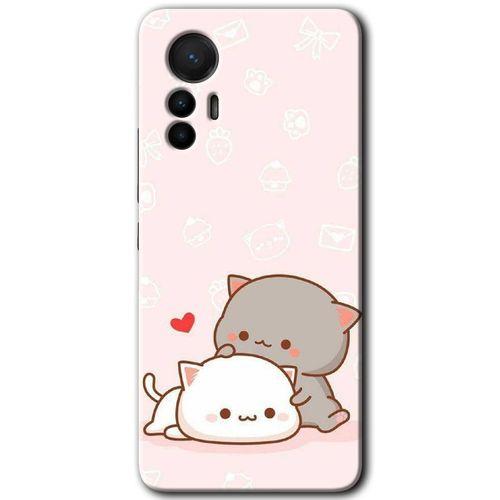 Xiaomi Mi 12 Lite HD Baskılı Kılıf + 9D Tam Ekran Koruyucu - Kedi Aşkı