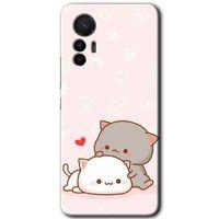 Xiaomi Mi 12 Lite HD Baskılı Kılıf + 9D Tam Ekran Koruyucu - Kedi Aşkı