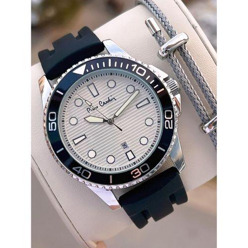 Pierre Cardin Silikon Kordon 2 Yıl Garantili 3 Atm Suya Dayanıklı Erkek Kol Saati PP.800311F03