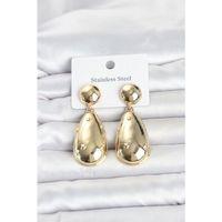 316L Çelik Gold Renk Damla Model Kadın Küpe