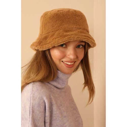 Vizon Peluş Bucket Kadın Şapka