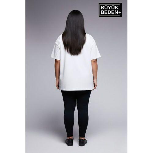 Büyük Beden Kadın Basic Tişört – Pamuklu Düz T-Shirt 3XL-6XL SPR26BTSK510