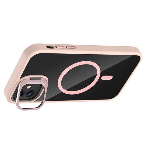 Apple iPhone 11 Kılıf Standlı ve Kamera Lens Hediyeli M-Safe Şarj Özellikli Zore Etro Kapak