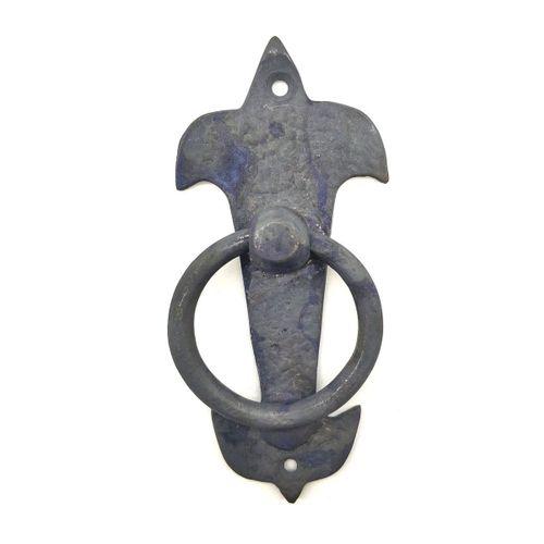 Antika Tarz Dekoratif Pirinç Lale Kapı Halkası - 165x70mm, Oksit