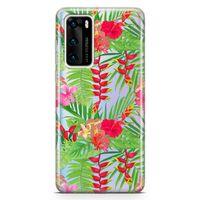 Huawei P40 Kılıf Hatmi Çiçeği Arka Kapak Koruma Desenli Full Koruyucu