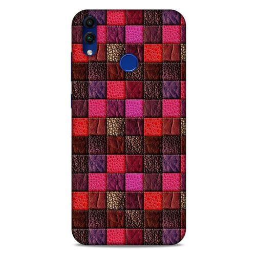 Huawei Honor 8C Kılıf Patchwork (22) Tam Koruma Kılıfı Fuşya Bordo