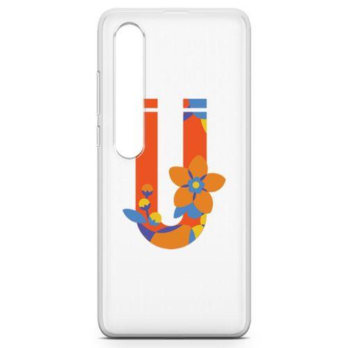Xiaomi Mi 10 Kılıf Ü Harfi Çiçekli Arka Kapak Koruma Desenli Full Koruyucu