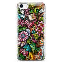 Apple iPhone 7 Kılıf Spring Doodle Arka Kapak Koruma Desenli Full Koruyucu