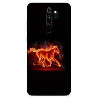 Lopard Xiaomi Redmi Note 8 Pro Uyumlu Kılıf FireX (28) Arka Kapak Ateşli At