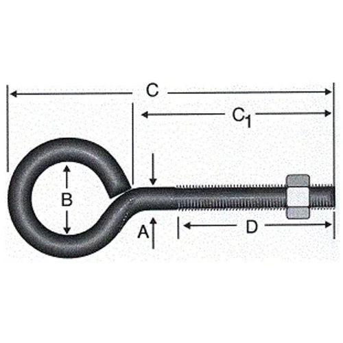 Kapalı Metrik Kanca M5 / 21x80 - 100 Adet
